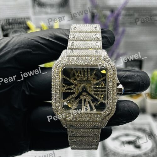 VVS Moissanite Iced Skeleton Luxury Wrist Watch