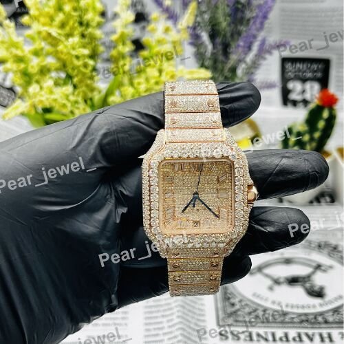 VVS Moissanite Roman Date Bust Down Luxury Watch
