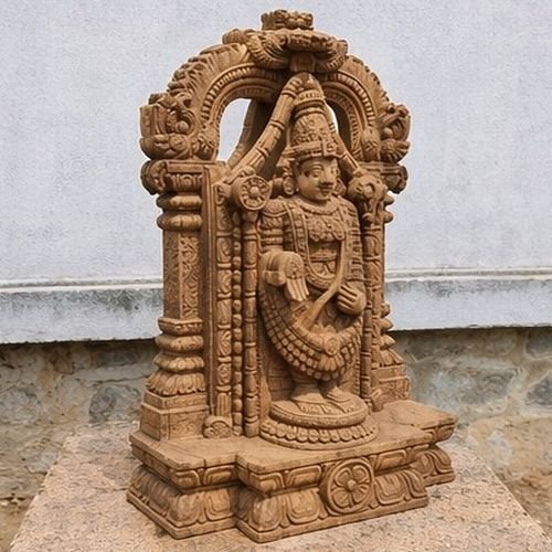 18 Inch Lord Tirupati Balaji Wooden Sculpture