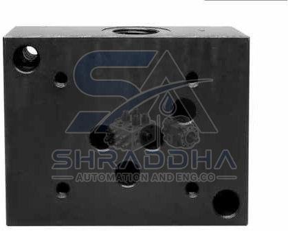 Blackodized Single Hydraulic Manifold Block