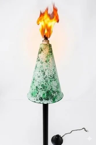 Iron Cone Garden Oil Torch On Pole
