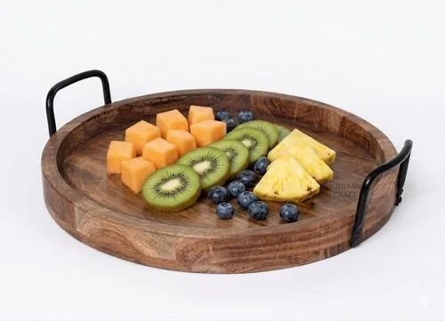Mango Wood Round Serving Tray