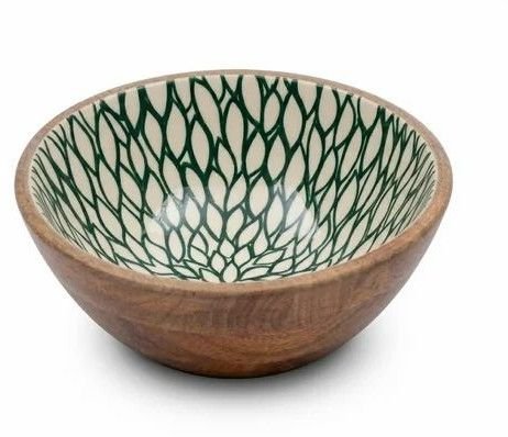 Meena Print Mango Wood Bowl