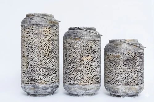 Moroccan Iron Lantern Candle Holder Set