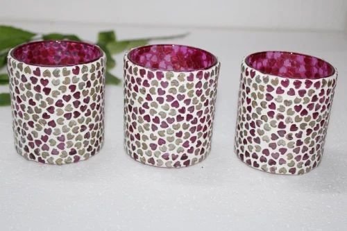 Mosaic Glass Tea Light Candle Holder