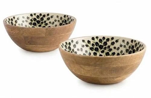 Printed Mango Wood Bowl Set