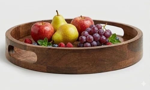 Round Mango Wood Serving Tray
