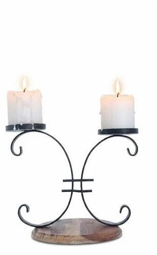 Traditional Dual Iron Candle Holder
