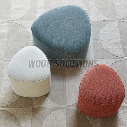 Wooden Pouf Stool