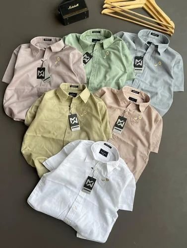 Mens Elegant Half Sleeve Cotton Party Shirt