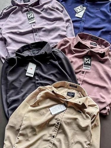 Mens Executive Solid Cotton Formal Shirt
