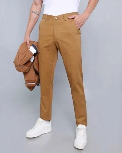 Mens Tapered Fit Casual Cotton Chinos