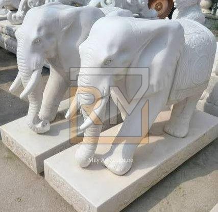 Marble Polished Elephant Statue