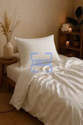 Plain Relaxfeel 100% Cotton Satin Stripe Duvet Cover