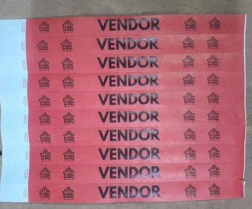Red Tyvek Paper Wristband