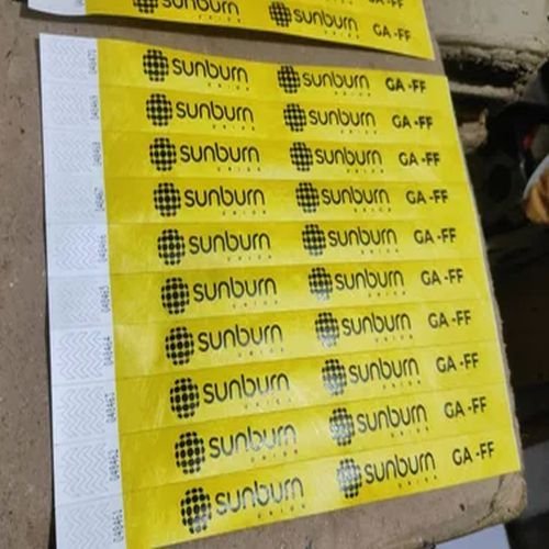 yellow tyvek paper wristband