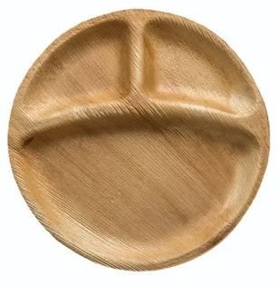 8 Inch 3 CP Round Areca Palm Leaf Plate