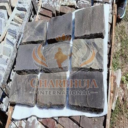 Rustic Sagar Black Sandstone Cobbles