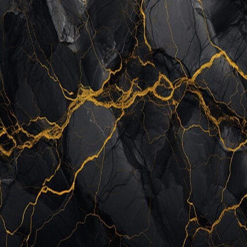 Black and Gold Marble Floor Tile