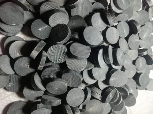 14mm Black Buffalo Horn Button with Line
