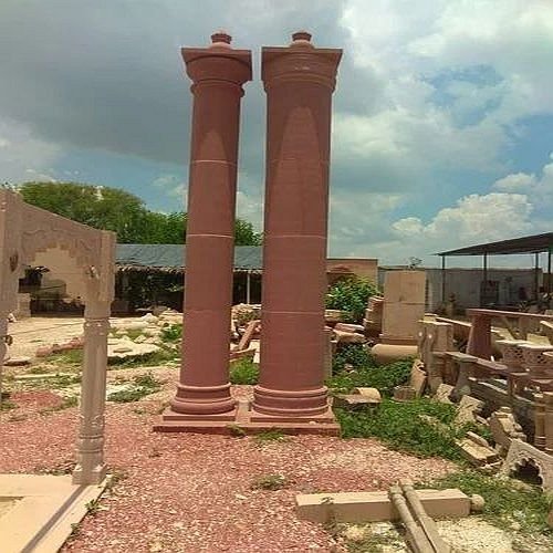 10 Feet Red Sandstone Pillar