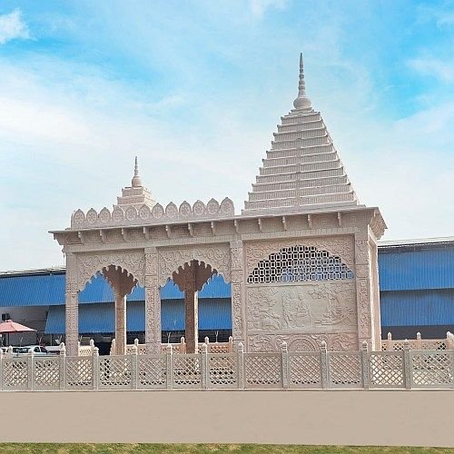 Finely Carved Pink Sandstone Temple