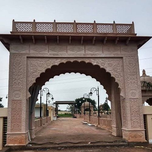 Grand Pink Sandstone Temple Gateway