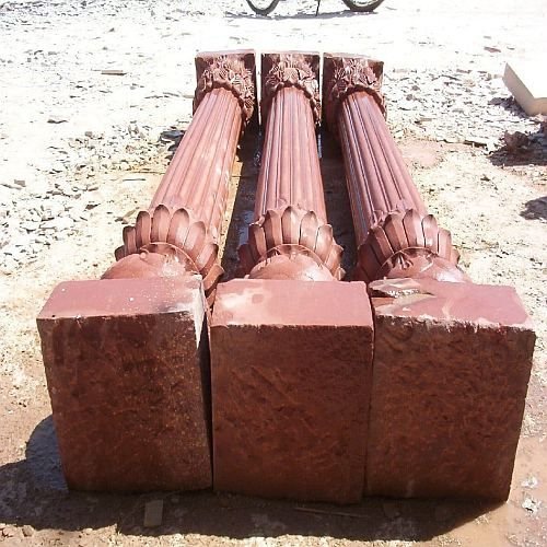 Lotus Design Red Sandstone Pillar