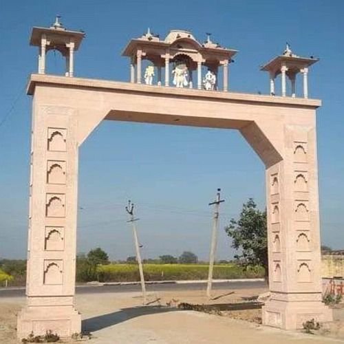 Traditional Sandstone Temple Entrance Gate