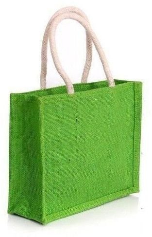 Plain Green Jute Tote Bag