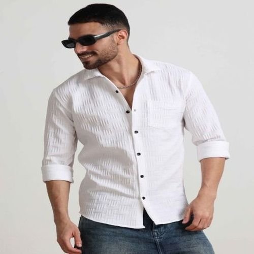 Mens White Full Sleeve Shirts