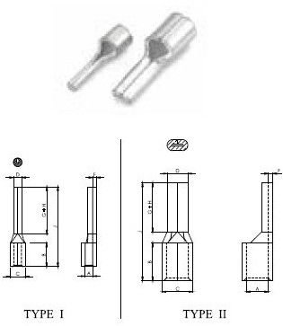 Copper Pint Type Cable Terminal Ends