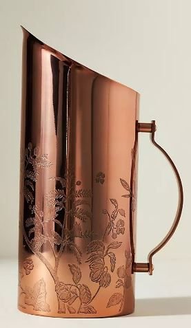 Embossed Copper Water Jug