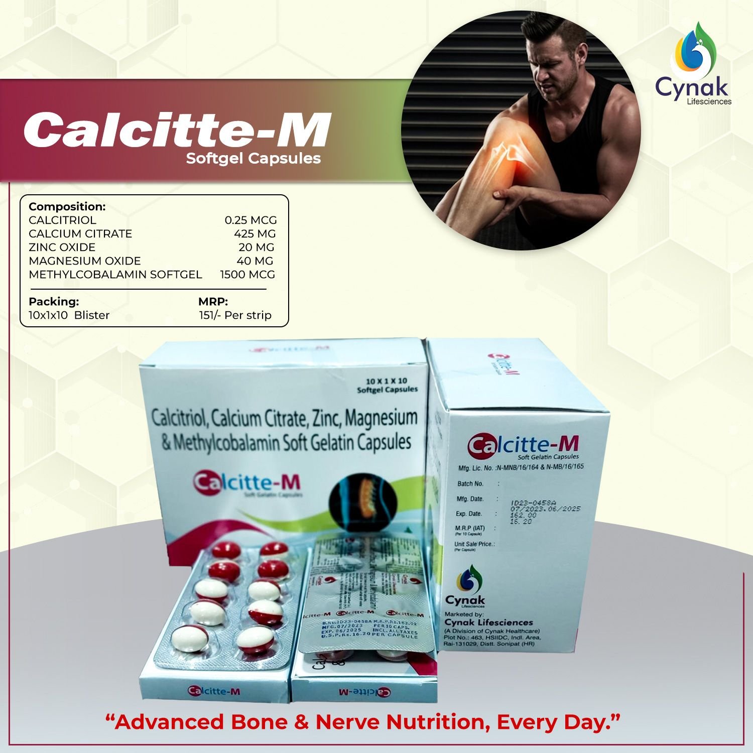 Calcitte M Calcitriol Calcium Citrate Zinc Magnesium Methycobalamin Capsule