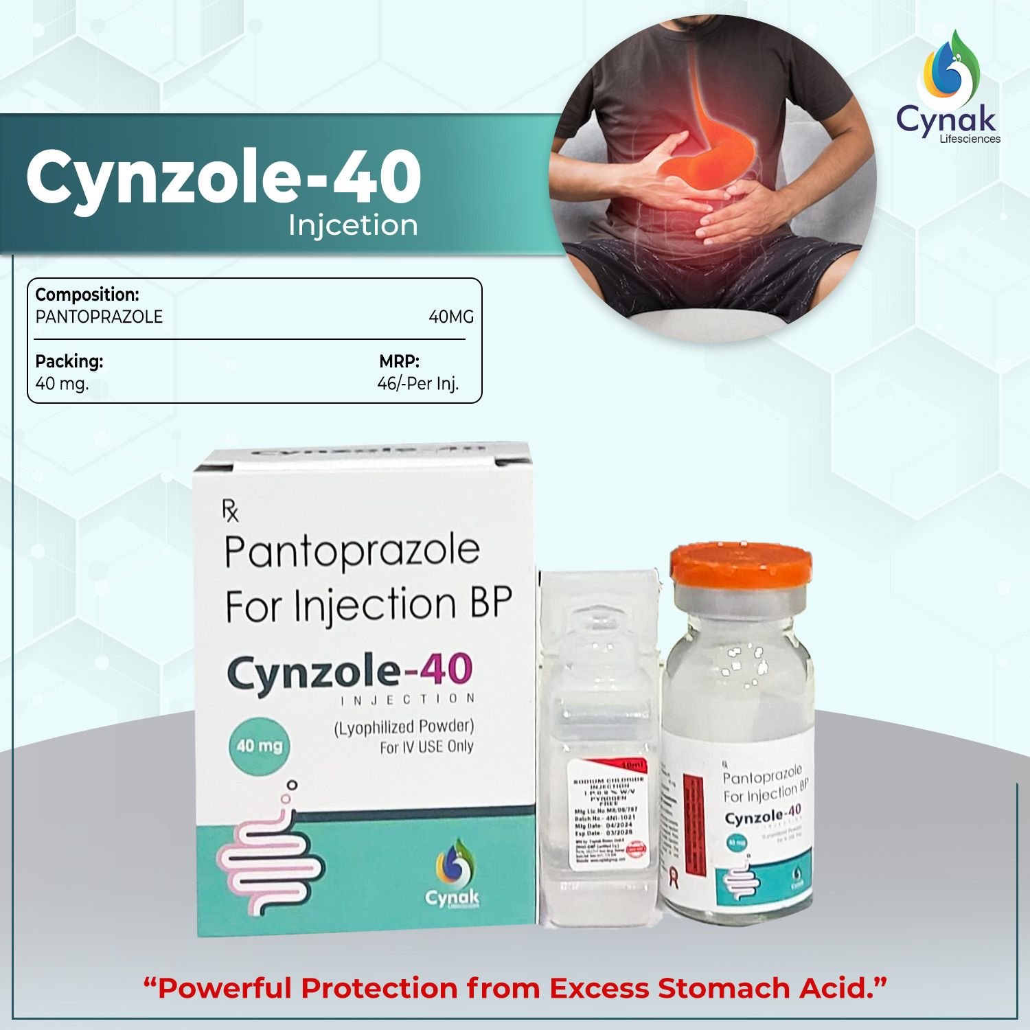 Cynzole 40mg Pantoprazole Injections