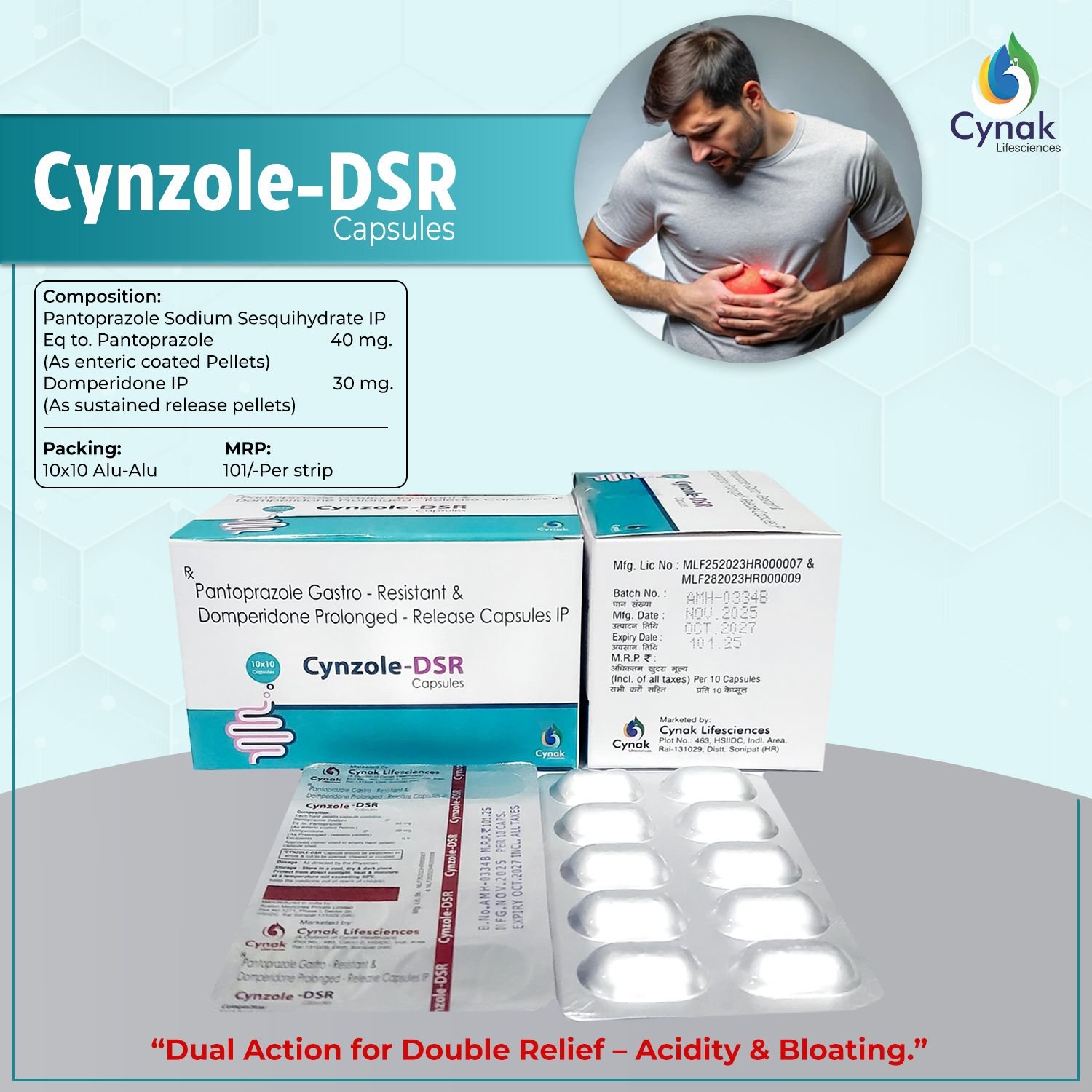 Cynzole DSR Pantoprazole Domperidone Capsules