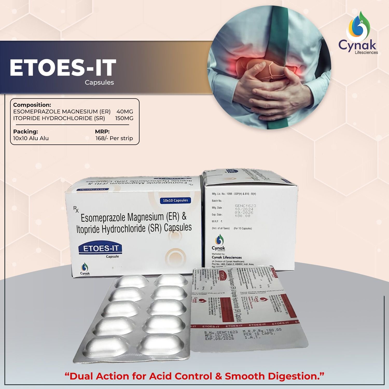 Etoes IT Esomeprazole Magnesium ER Itopride Hydrochloride SR Capsules