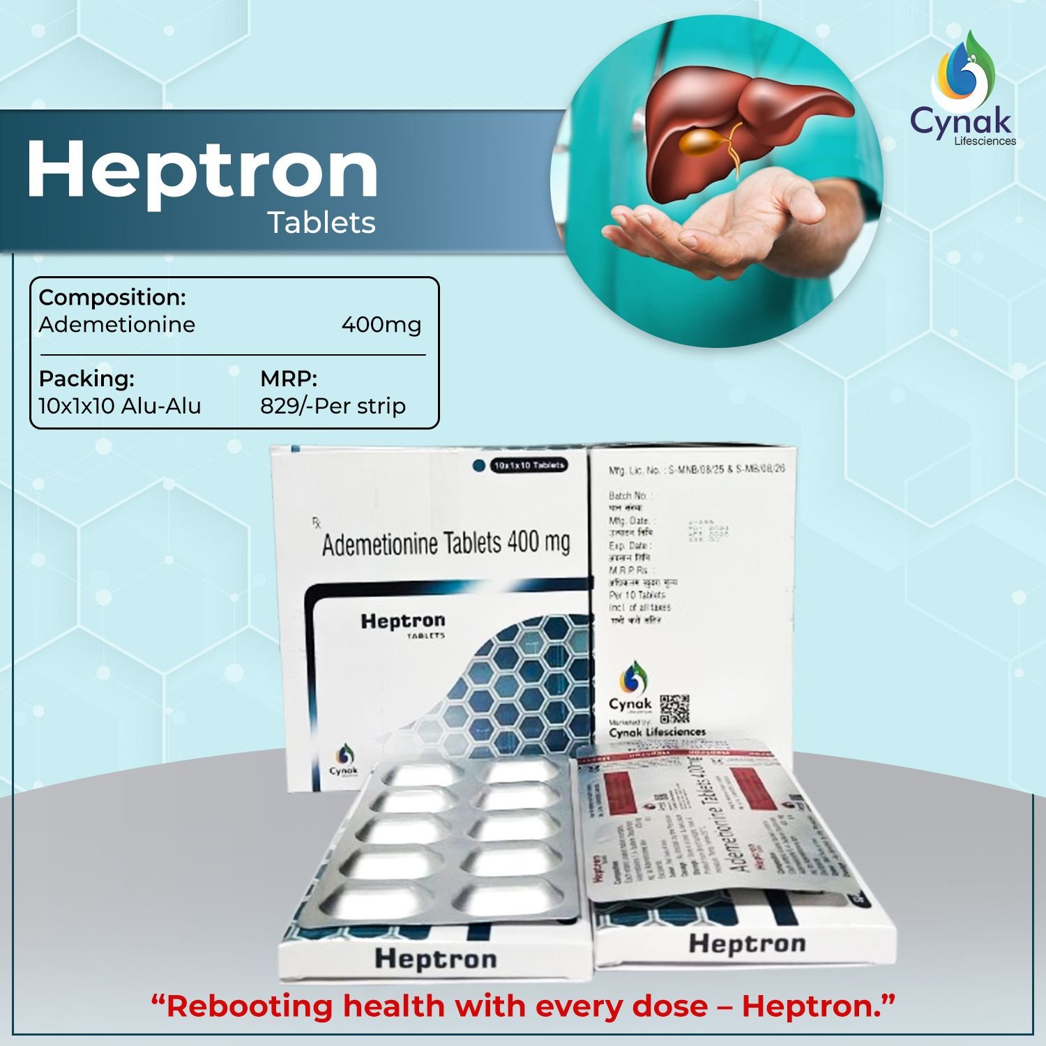 Heptron 400mg Ademetionine Tablets