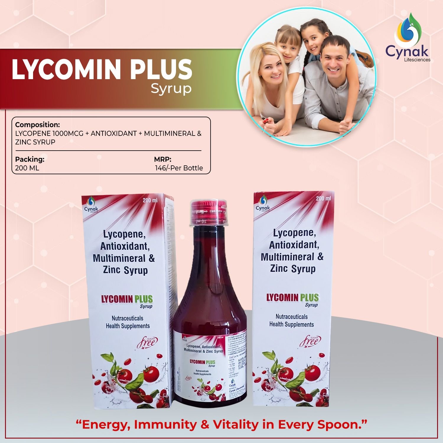Lycomin Plus Lycopene Anttioxident Multimineral Zinc Syrup