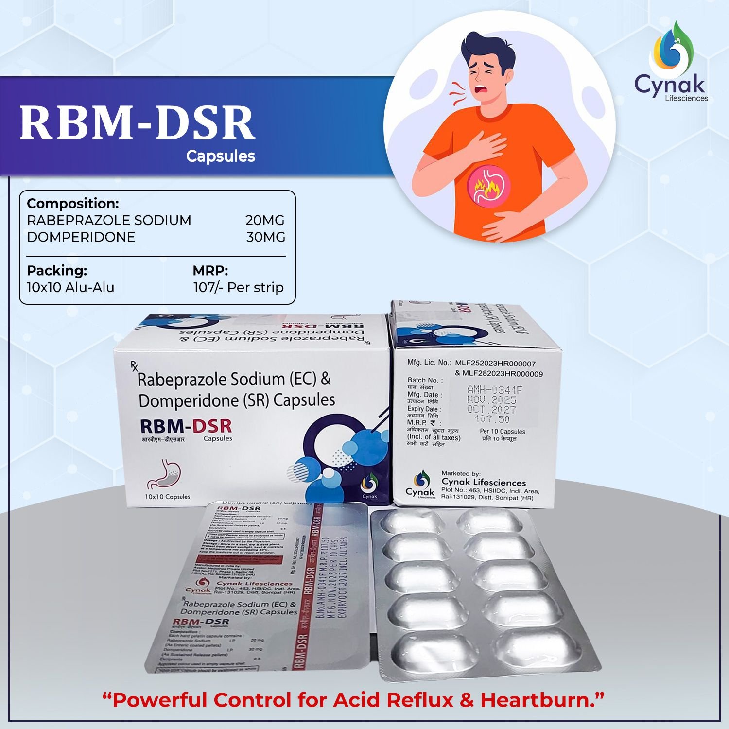 RBM DSR Rabeprazole Sodium EC Domperidone SR Capsules
