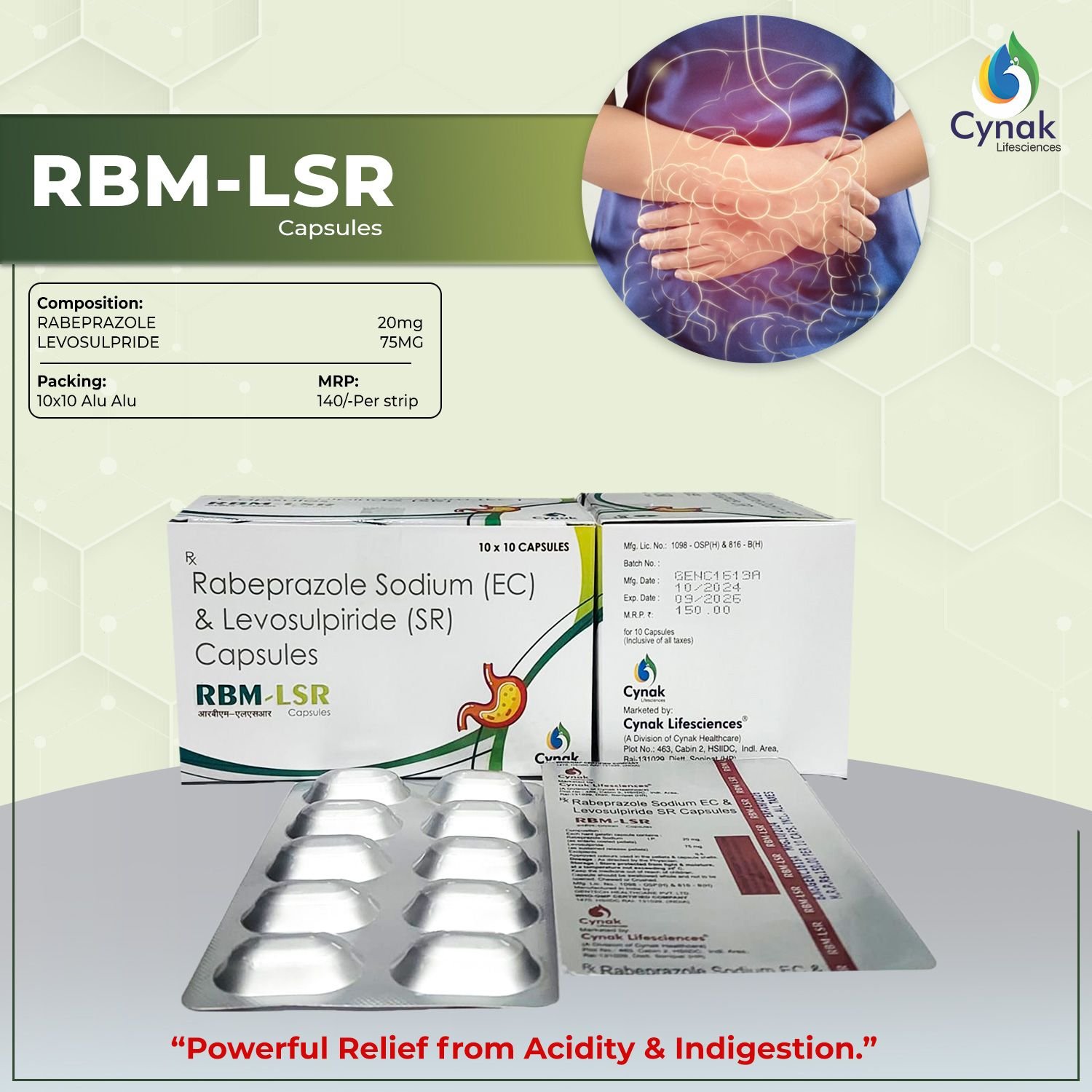 RBM LSR Rabeprazole Sodium Levosulpiride Capsule