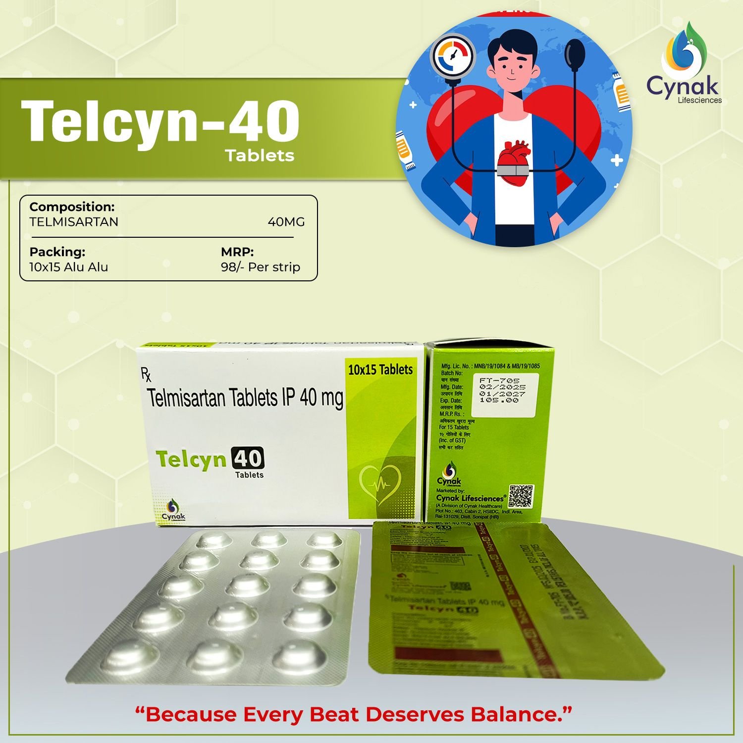 Telcyn 40mg Telmisartan Tablets