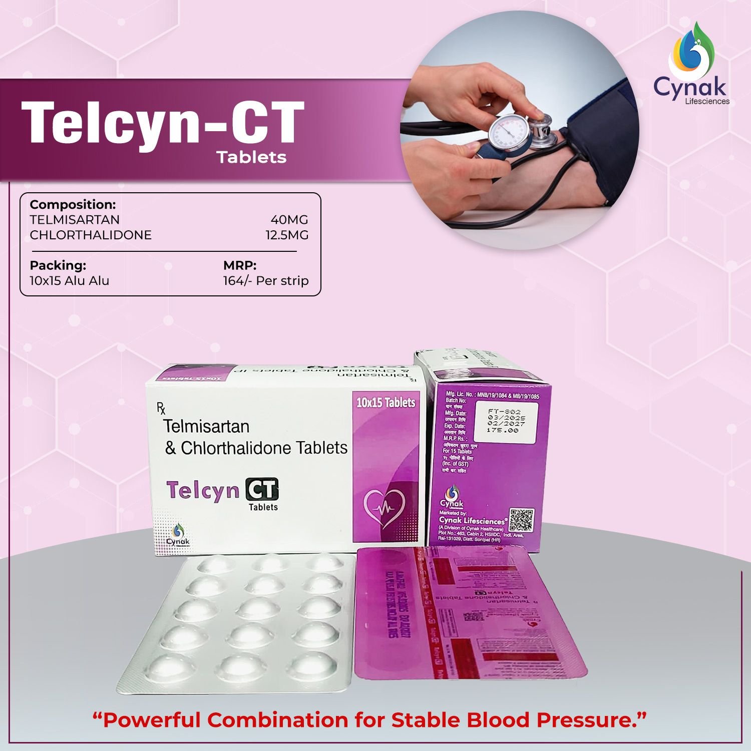 Telcyn CT Telmisartan Chlorthalidone Tablets