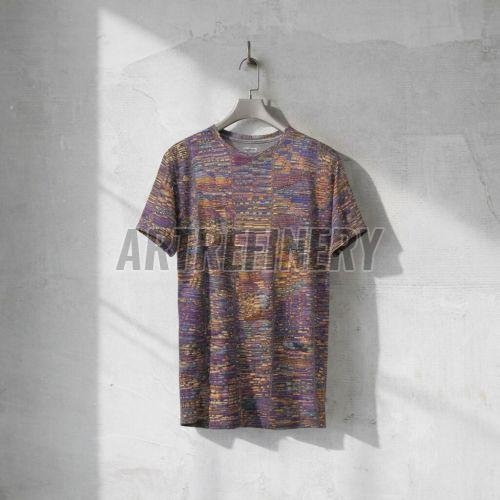 Mens Royal Blue Gold Digital Cotton T-shirt