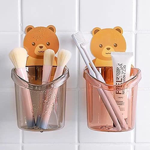 Plastic Teddy Bear Toothbrush Holder Cup