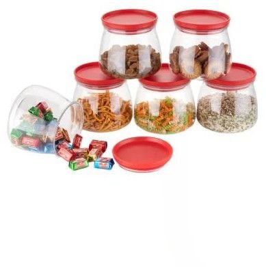 Somunita Plastic Container Jar 250ml Set of 6
