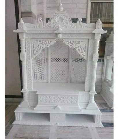 6 Feet Carved White Marble Temple