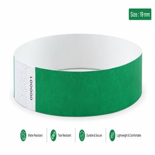 Green Tyvek Paper Wristband
