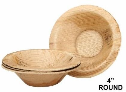 4 Inch Areca Leaf Round Bowl