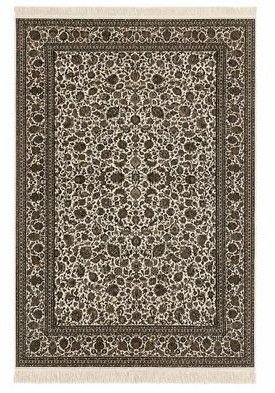 All Over Creamsilk on Silk|| Intricate Kashmiri Carpet